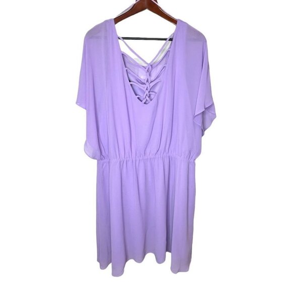 Addition Elle New Noir Lilac Chiffon Dress Size 22 NWT Brand New Wedding Guest - Picture 4 of 9